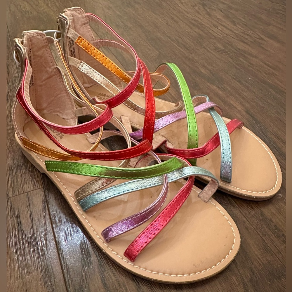 NWOT Harper Canyon Girls Gladiator Colorful Strappy Sandals Size 2